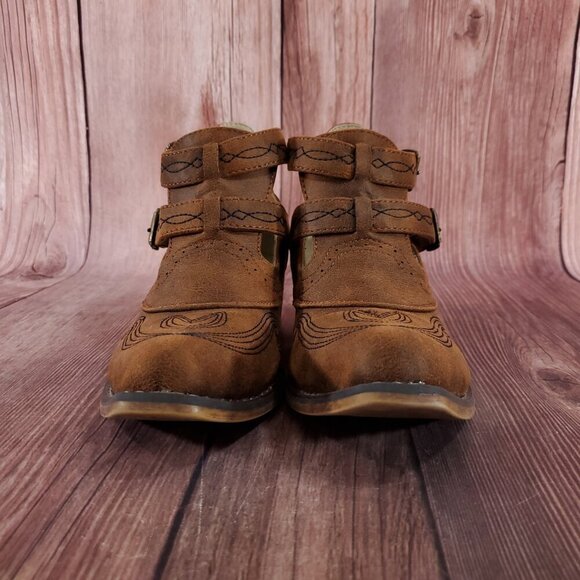 *READ* Roper Womens Size 6 Willa Embroidery Snip Toe Casual Ankle Boots Brown - Picture 5 of 16